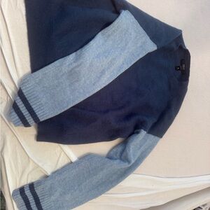 Women’s Navy and Light Blue Aqua Cashmere Sweater